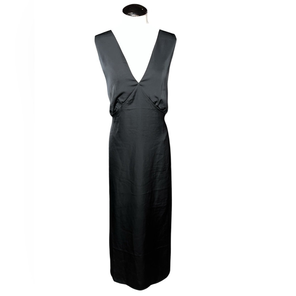 NWT Old Navy large black maxi dress deep v neck sleeveless spring office party